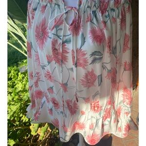 Floral Drawstring Blouse